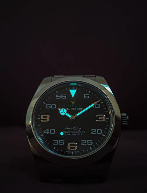 pictures of the rolex air king lume shots|destro Rolex Air-King.